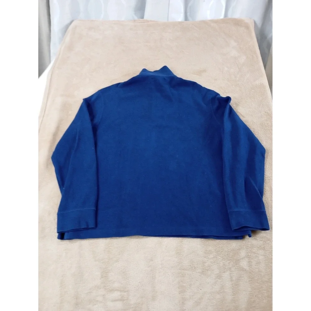 Vintage Polo Ralph Lauren 1/2 Pullover Men Large Navy Blue Mock Neck‎ EUC